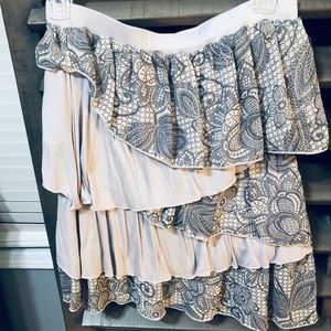 Charlotte Russe Grey Ruffle Tiered Top